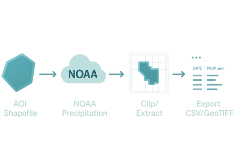 Accessing NOAA precipitation data using shapefile